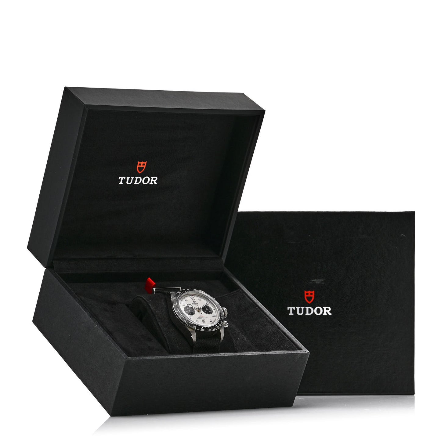 Stainless Steel Fabric 41mm Black Bay Chronograph Panda Automatic Watch White 79360N