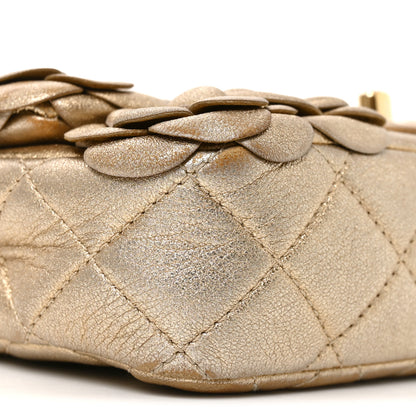Chanel Metallic Lambskin Quilted Mini Camellia Flap Gold 9 of 11