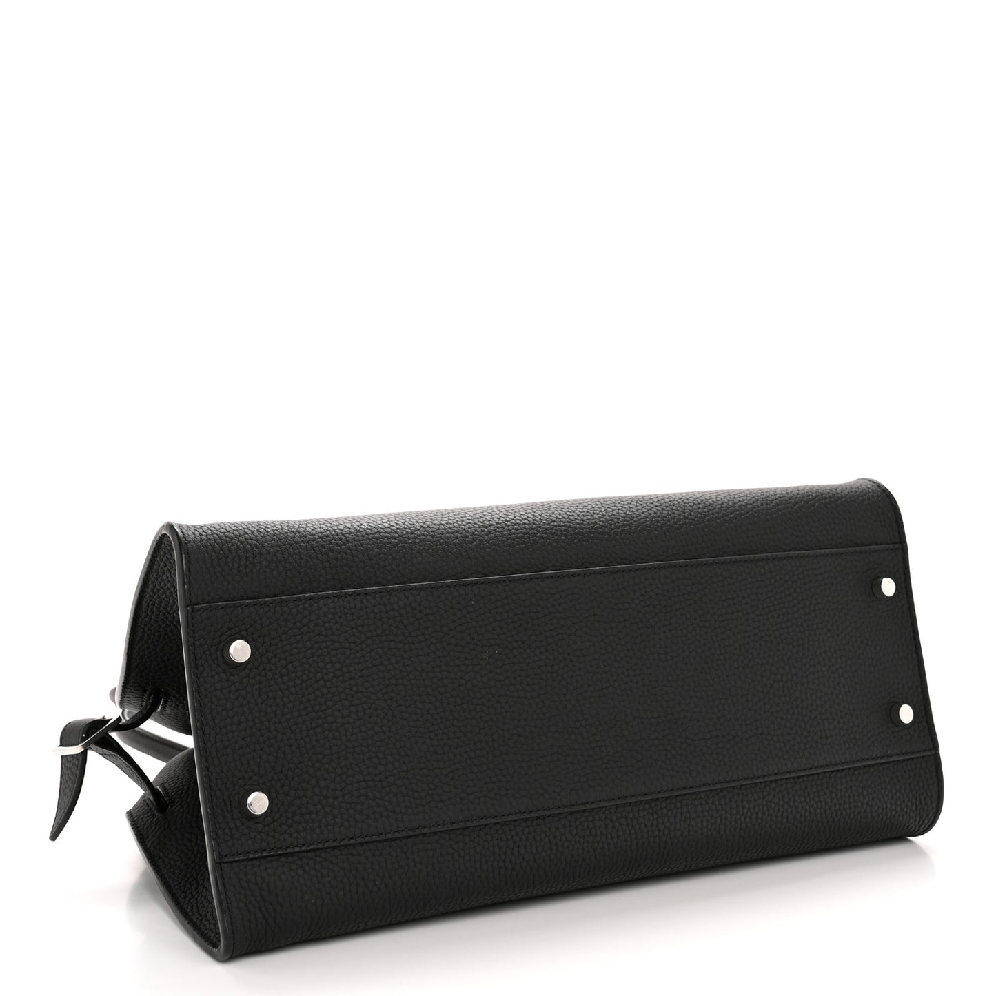 Matte Grained Calfskin Margaux Shoulder 12 Black