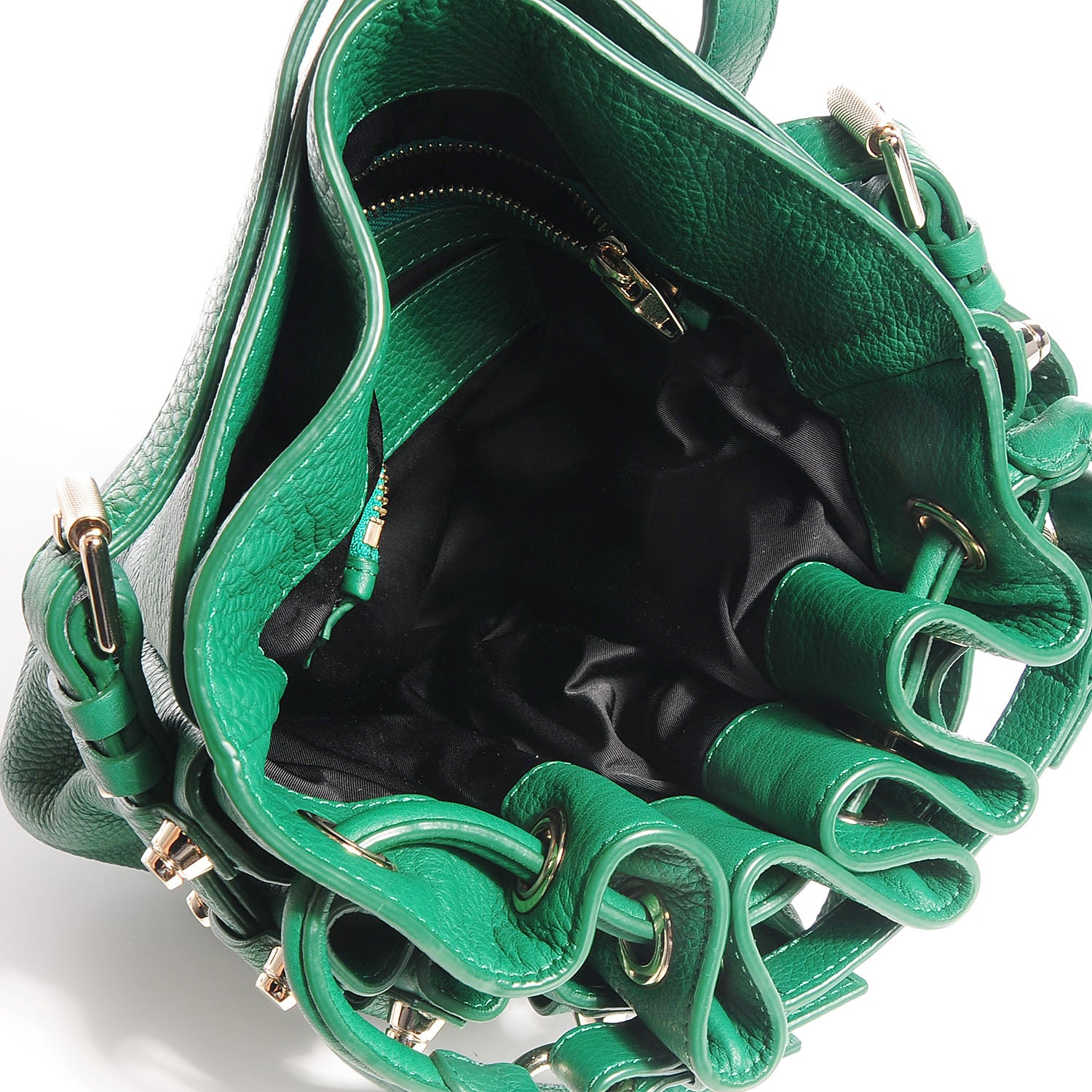 Alexander Wang Dumbo Leather Diego Bucket Bag Vine w Pale Gold Hardware 5 of 6