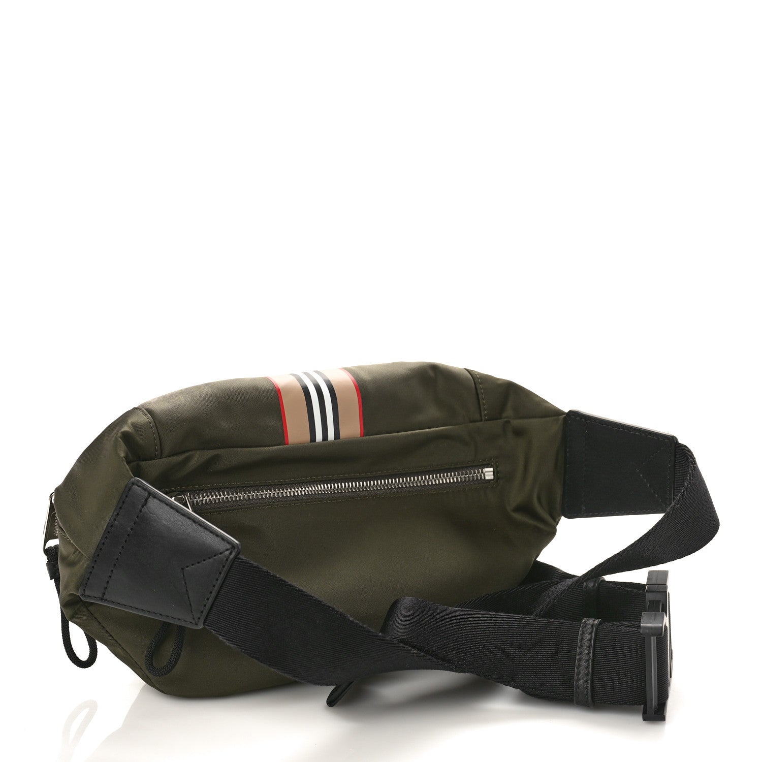 Burberry Nylon Icon Stripe Medium Sonny Bum Bag Dark Olive Green 2 of 8