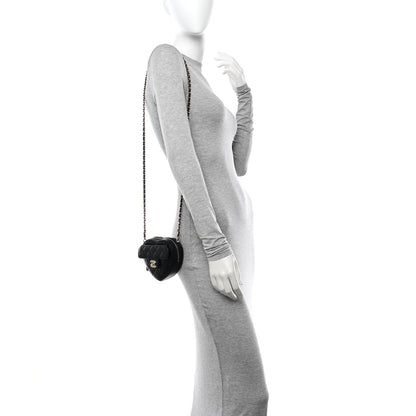 Chanel Lambskin Quilted CC In Love Heart Clutch With Chain Black 2 of 10