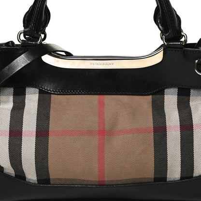 Burberry House Check Bridle Calfskin Hepburn Satchel Black 10 of 14