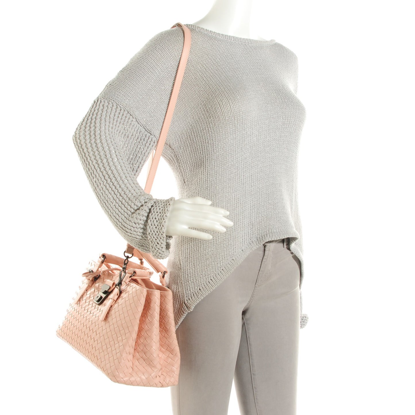 Calf Intrecciato Small Roma Flamingo