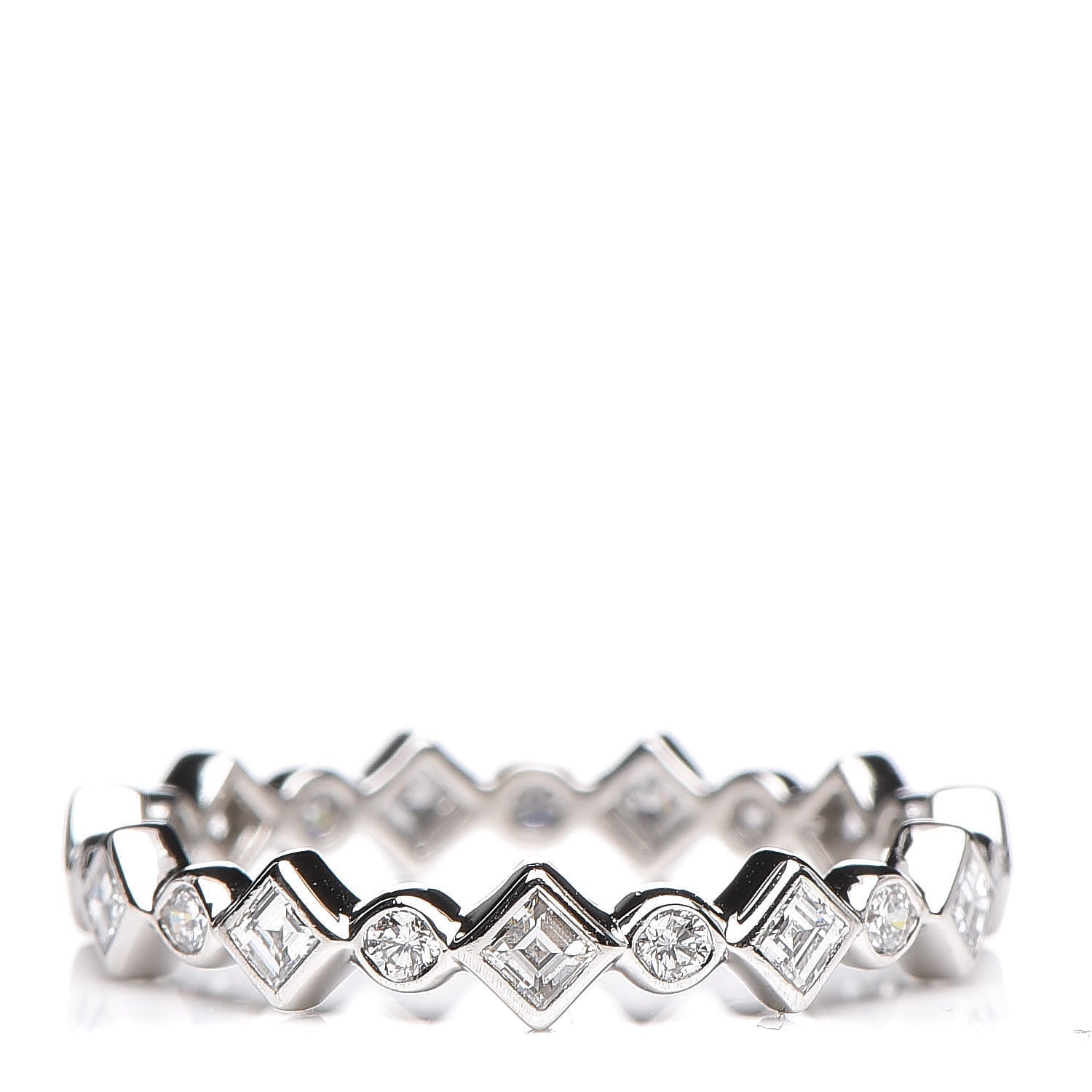 Tiffany Platinum Diamond Jazz Band Ring 49 4.75 1 of 5