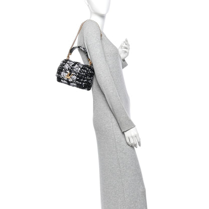 Louis Vuitton Tweed Malletage Top Handle GO-14 PM White Black 2 of 10