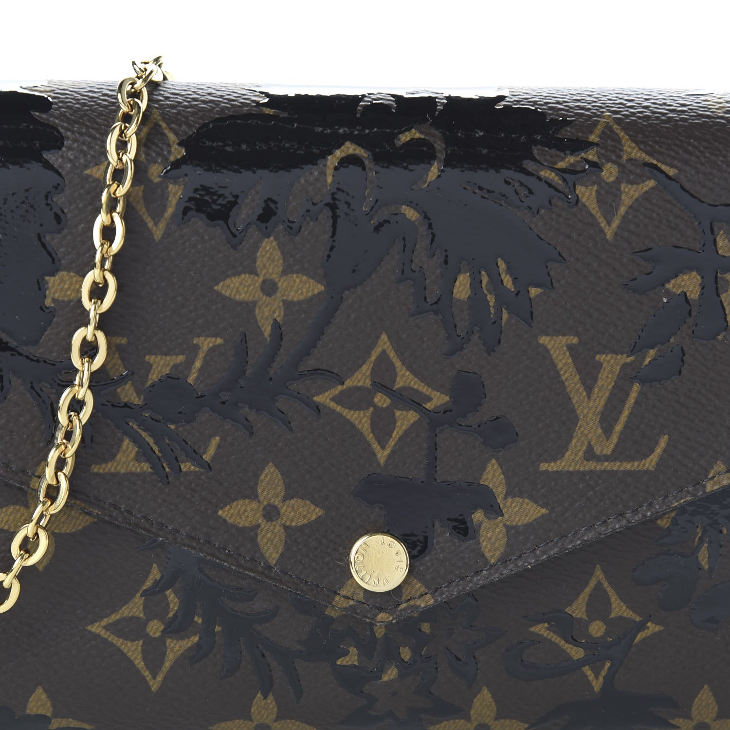 Louis Vuitton Monogram Blossom Pochette Felicie Chain Wallet Black 9 of 9