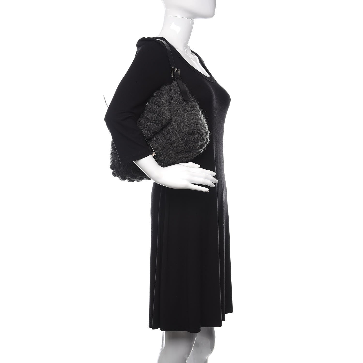 Fendi Woven Knit Baguette Grey 3 of 14