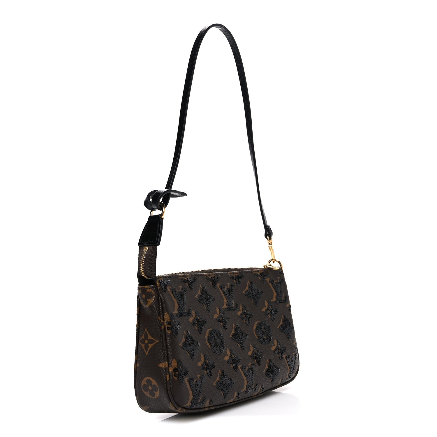Louis Vuitton Monogram Sequins Pochette Accessories Black 3 of 9