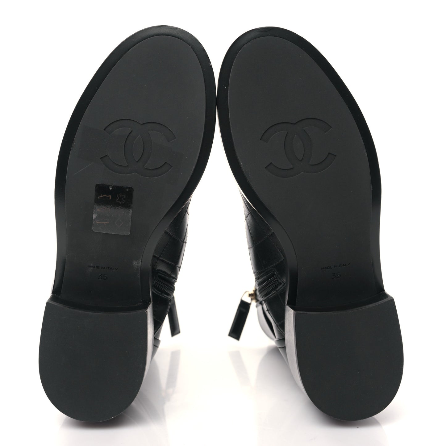 Lambskin Pearl Short Boots 35 Black Gold