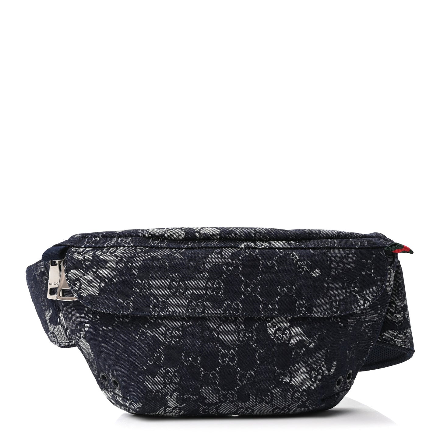 Denim Monogram Web Belt Bag Blue Multicolor