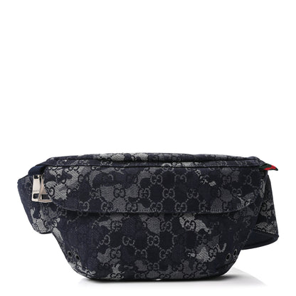 Gucci Denim Monogram Web Belt Bag Blue Multicolor 1 of 10