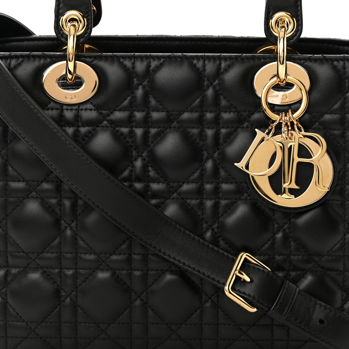 Lambskin Cannage Medium Lady Dior Black