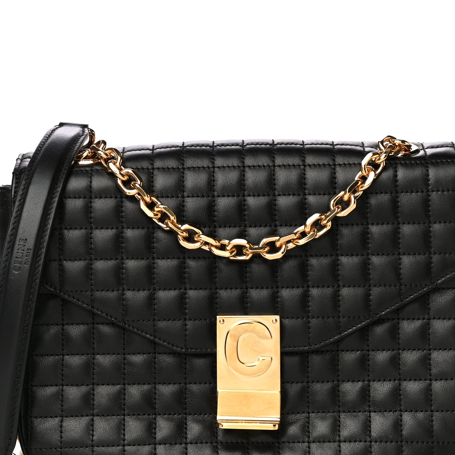 Celine Calfskin Quilted Medium C Bag Black 9 of 12