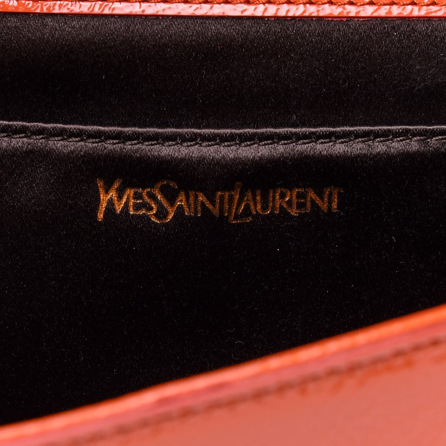 Textured Patent Monogram Large Belle De Jour Clutch Orange