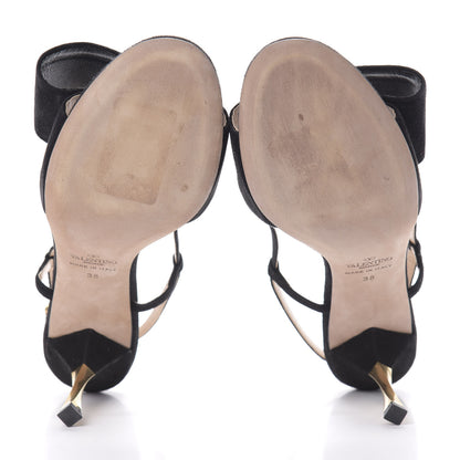 Valentino Garavani Suede Bowow Slingback Pumps 38 Black 6 of 11