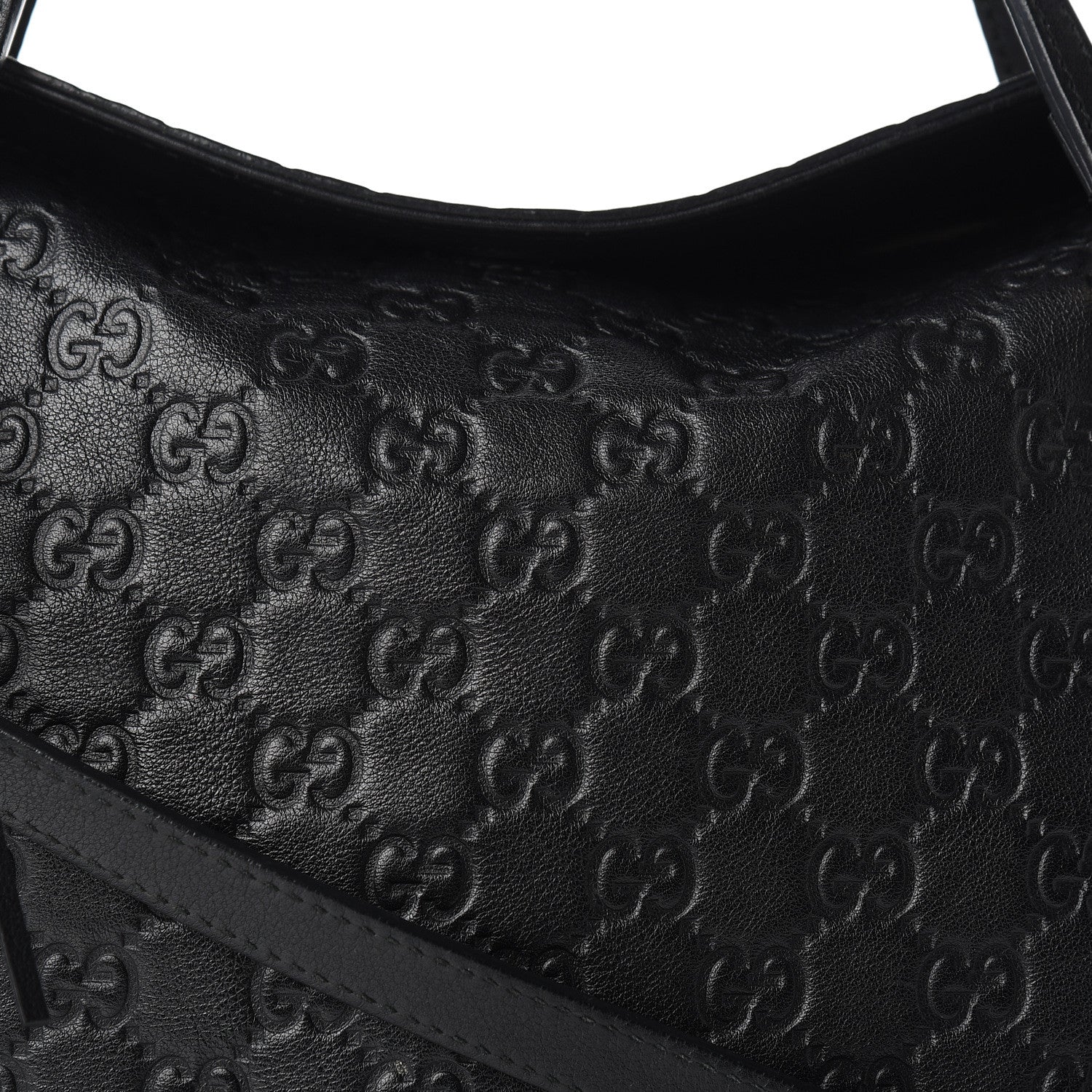 Gucci Guccissima Medium Bree Foldover Tote Black 9 of 9