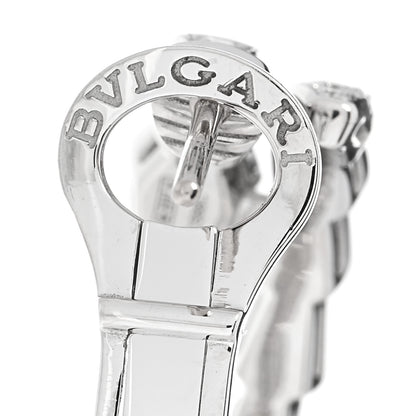 Bulgari 18K White Gold Diamond Serpenti Viper Hoop Pave Earrings 3 of 5