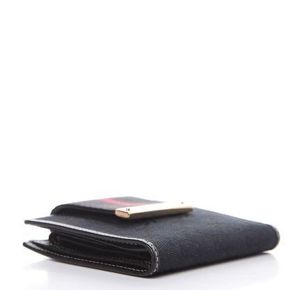 Gucci Monogram Web French Flap Wallet Black 4 of 10