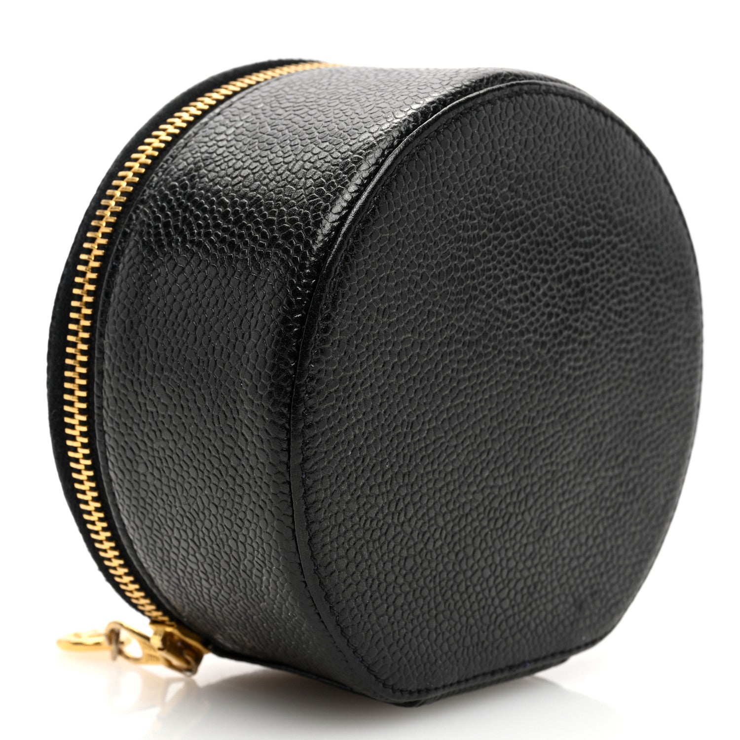 Chanel Caviar Round Jewelry Travel Case Black 4 of 7