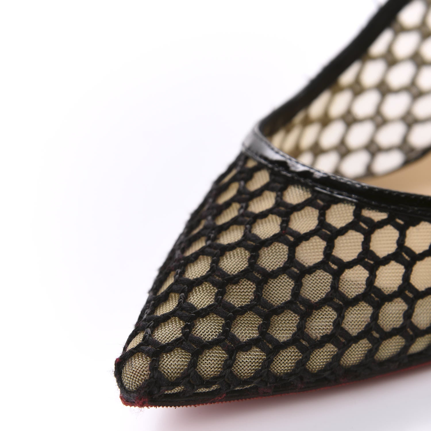 Christian Louboutin Fishnet Patent Guni 55 Spiked Pumps 41 Black 12 of 14