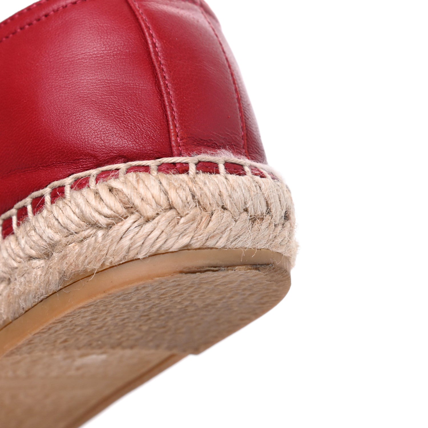 Saint Laurent Lambskin Monogram Espadrilles 38.5 Red 11 of 16