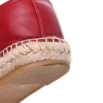 Saint Laurent Lambskin Monogram Espadrilles 38.5 Red 11 of 16