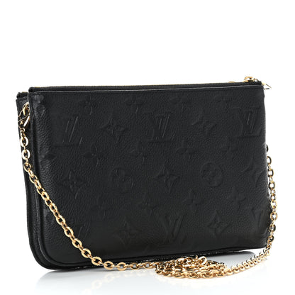 Louis Vuitton Empreinte Double Zip Pochette Black 3 of 10