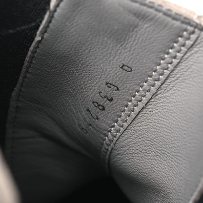 Chanel Suede Calfskin Grossgrain Cap Toe CC Ankle Boots 37.5 Light Grey Black 8 of 9