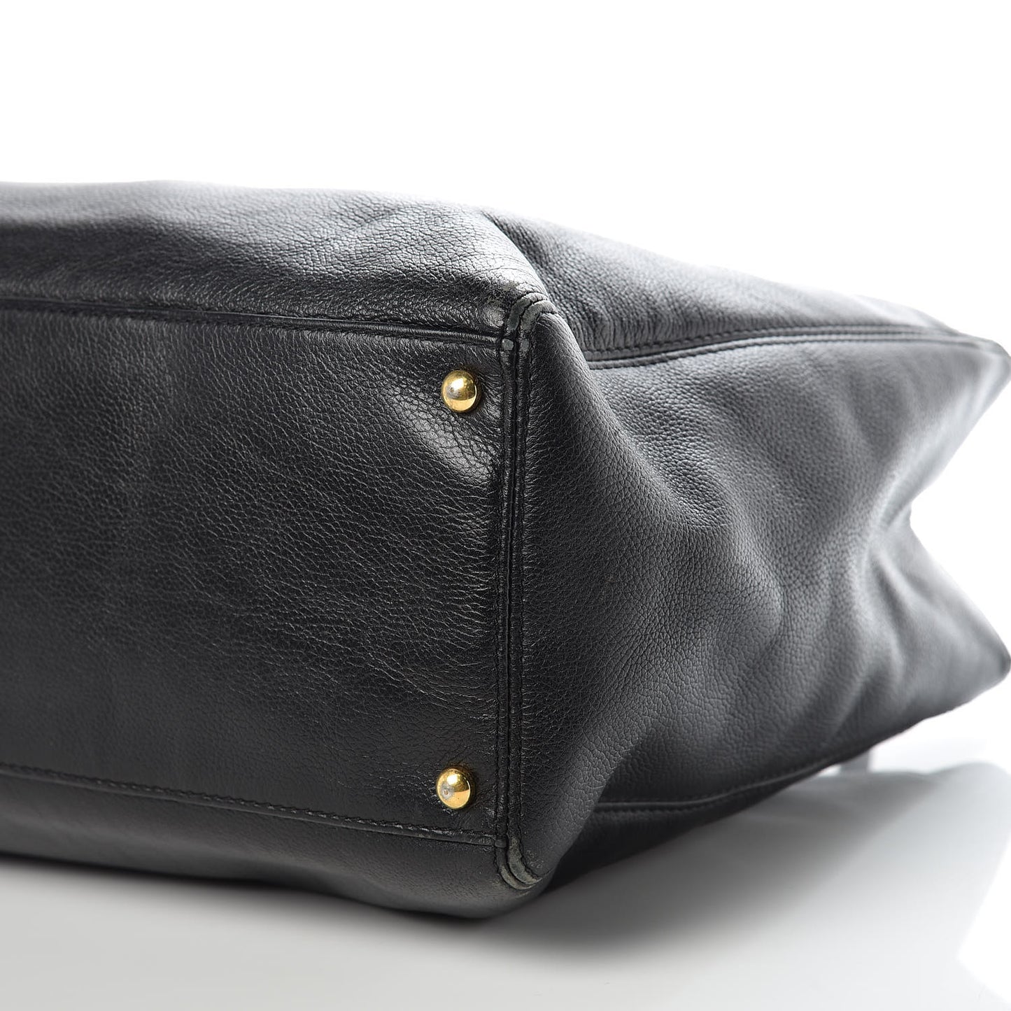 Calfskin Cerf Executive Shopper Tote Black