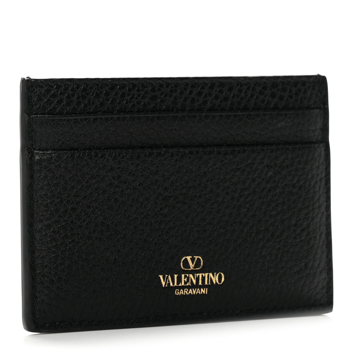 Valentino Garavani Pebbled Calfskin Rockstud Card Holder Black 3 of 8