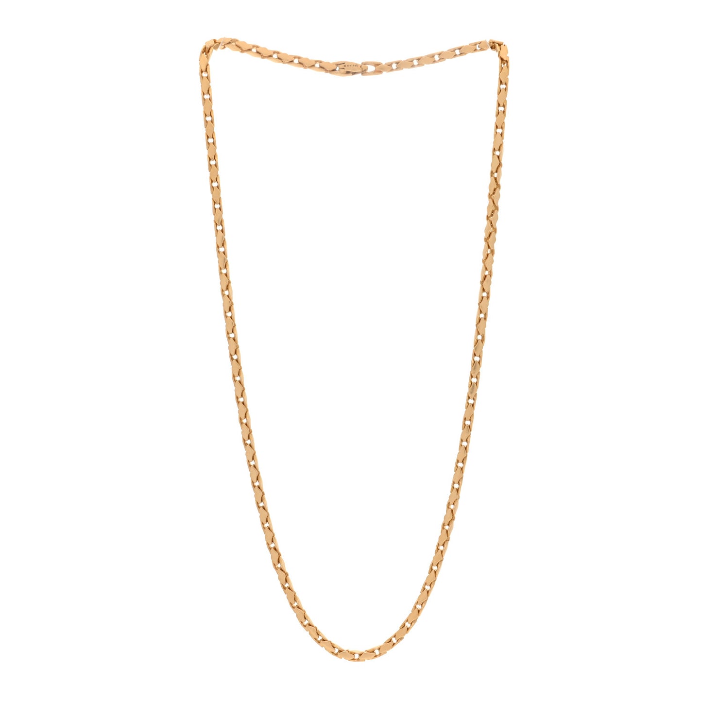 18K Yellow Gold Fluted Chain Necklace 22"