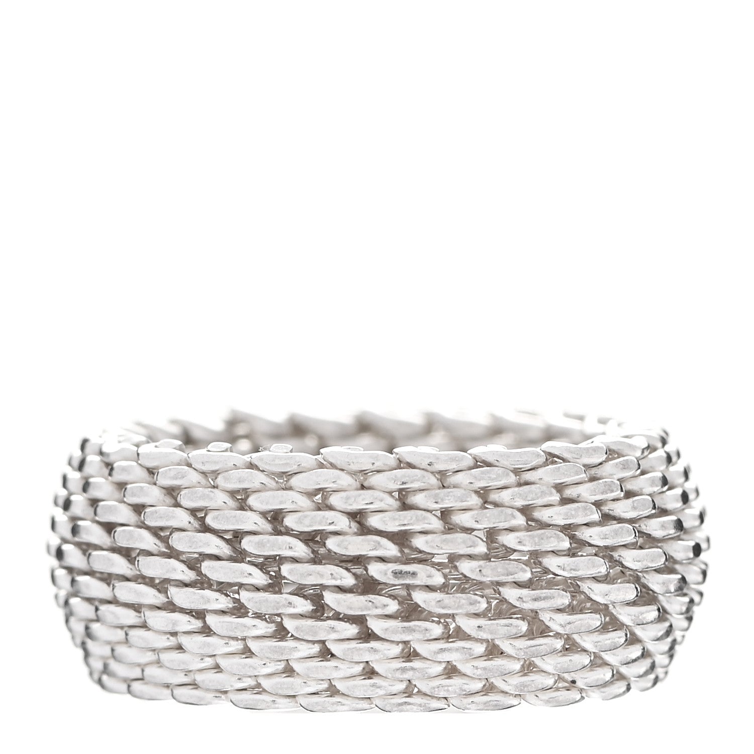Tiffany Sterling Silver Somerset Mesh Ring 57 8 3 of 4