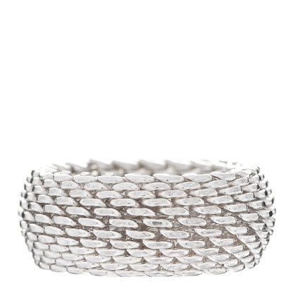 Tiffany Sterling Silver Somerset Mesh Ring 57 8 3 of 4