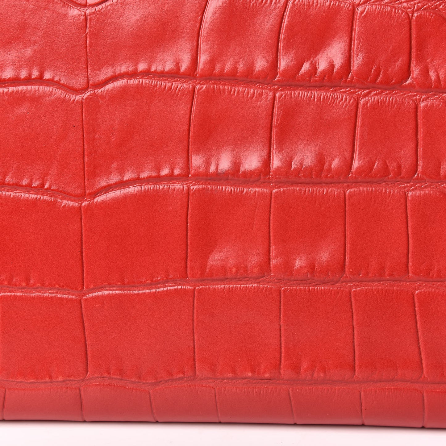 Calfskin Crocodile Embossed Knuckle Flat Clutch