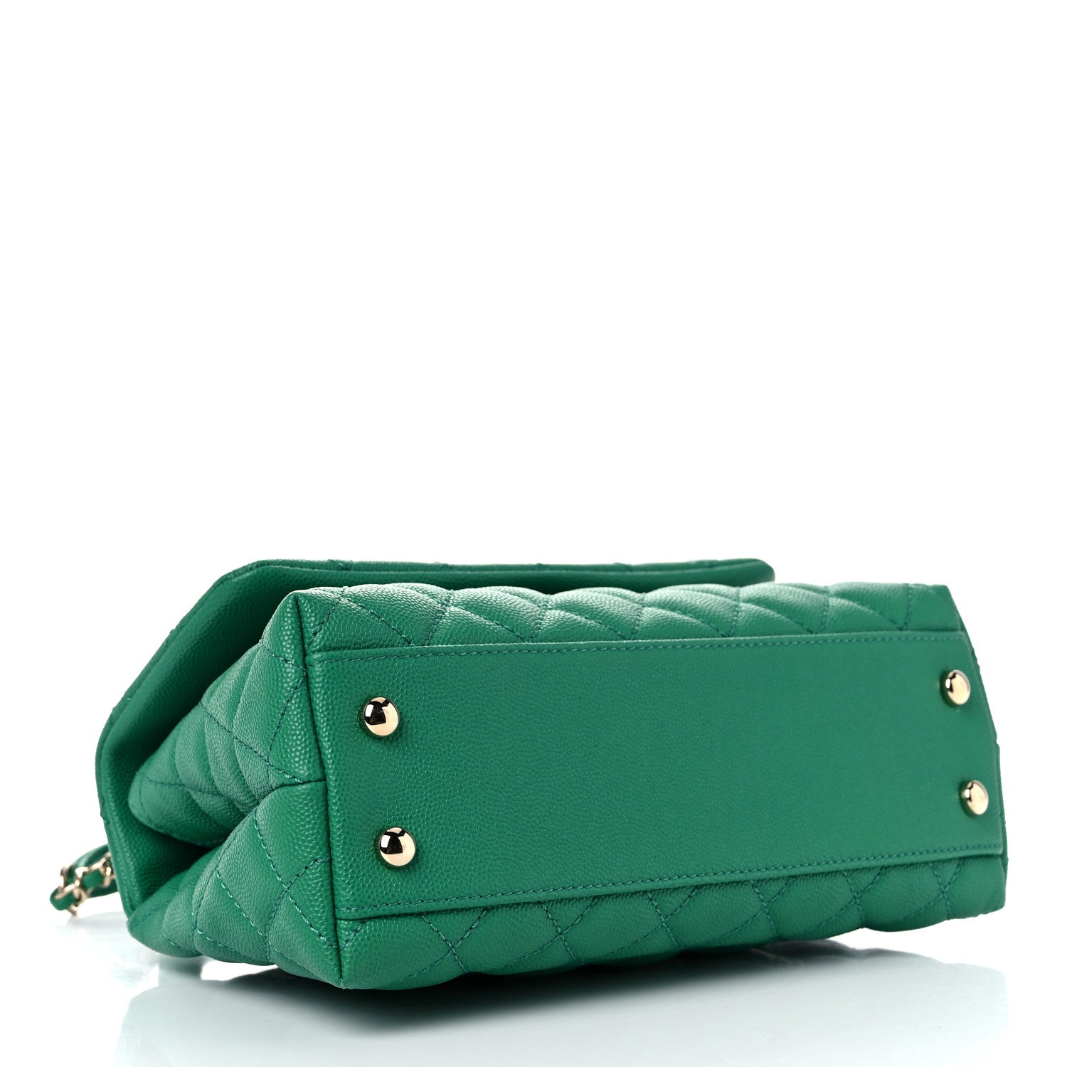 Chanel Caviar Quilted Mini Coco Handle Flap Green 4 of 10