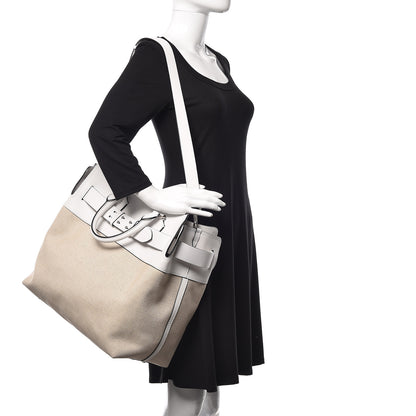 Burberry Canvas Calfskin Medium Belt Bag White 3 of 10