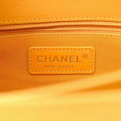 Chanel Caviar Quilted Small CC Box Top Flap Yellow 6 of 11