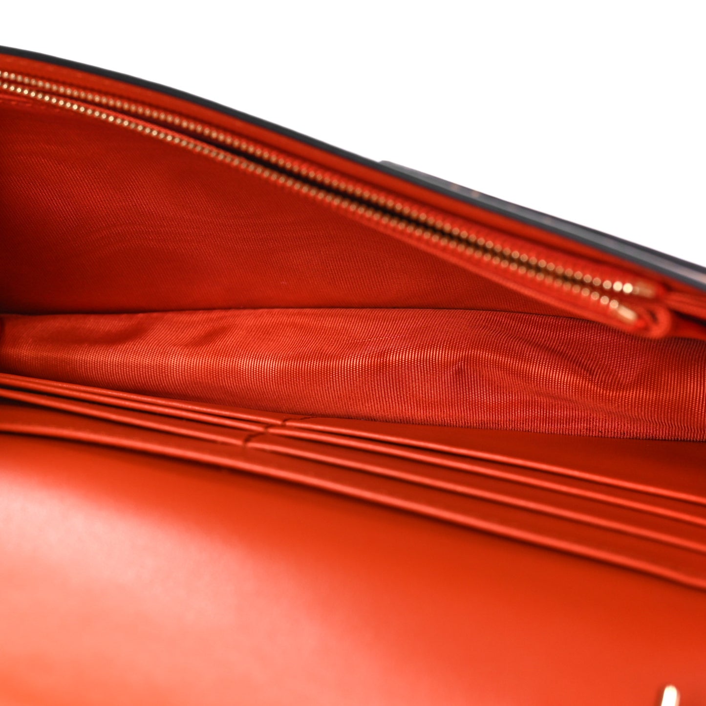 Calfskin GG Matelasse Chain Wallet Deep Orange