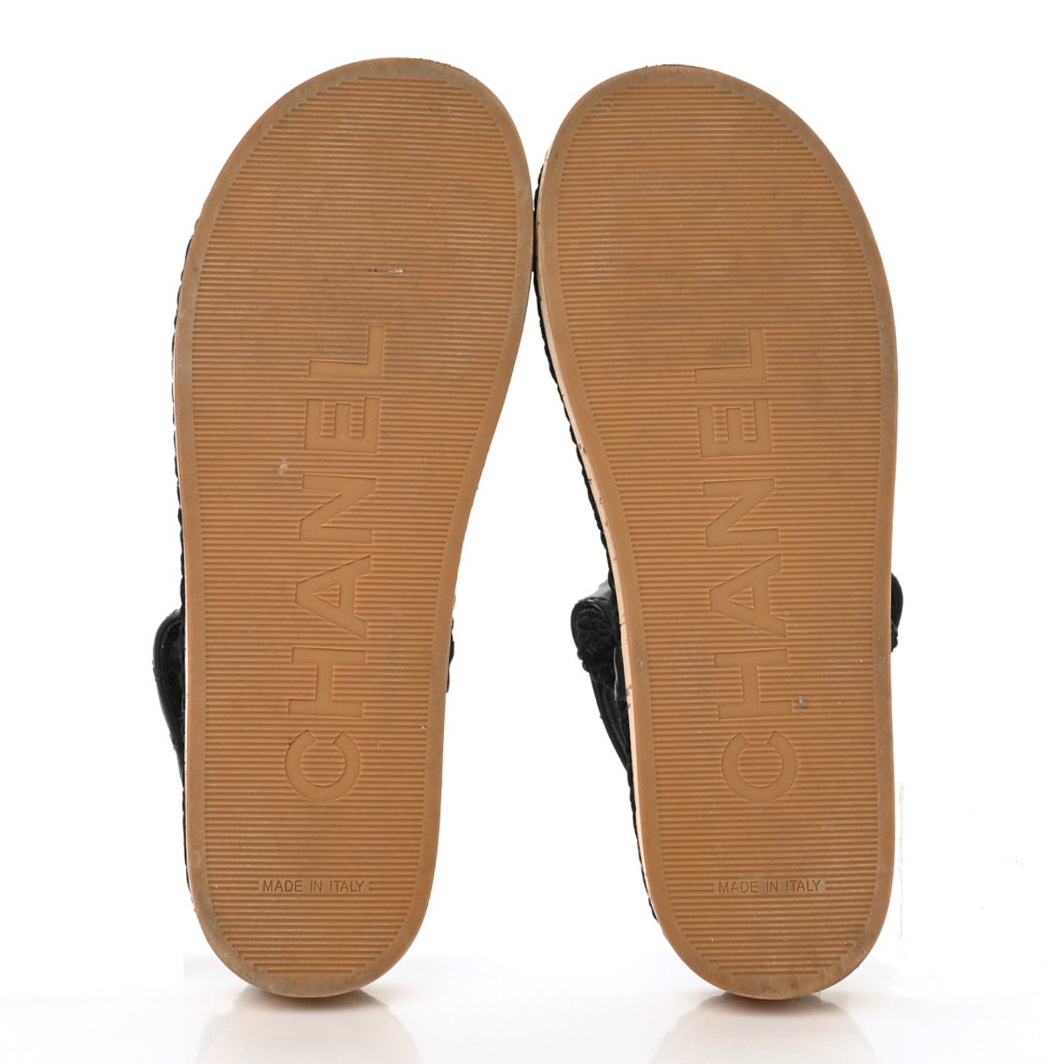 Chanel Cord Lambskin Quilted Logo Sandals 39 Black 5 of 8
