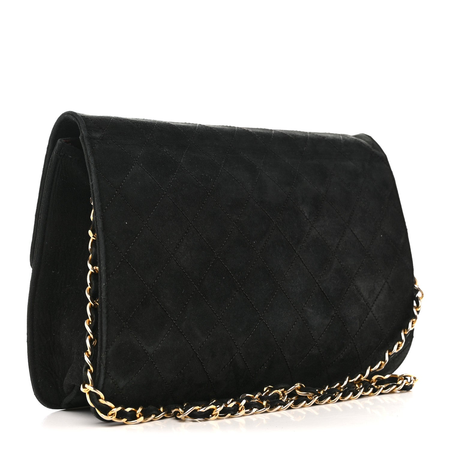Chanel Suede Quilted Medium Single Flap Black 3 of 14