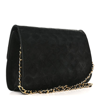 Chanel Suede Quilted Medium Single Flap Black 3 of 14