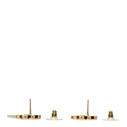 Chanel Metal Crystal CC Boy Drop Earrings Gold 3 of 5