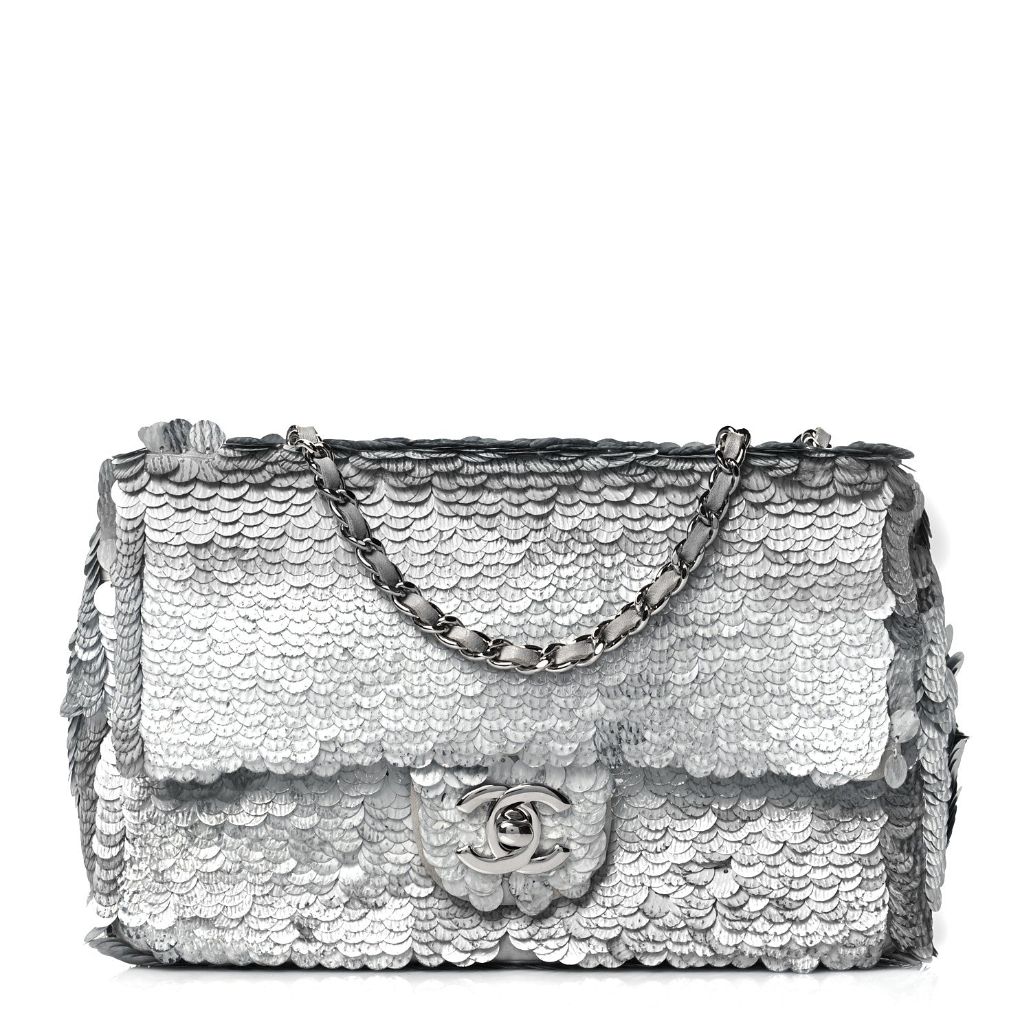 Chanel Sequin Mini Rectangular Flap Silver 1 of 10