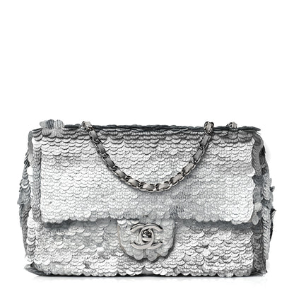 Chanel Sequin Mini Rectangular Flap Silver 1 of 10