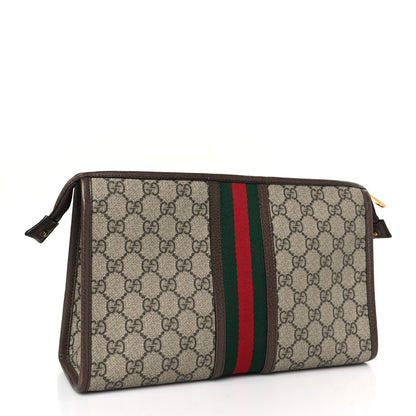 Gucci GG Supreme Monogram Web Ophidia GG Toiletry Case Beige New Acero 3 of 9
