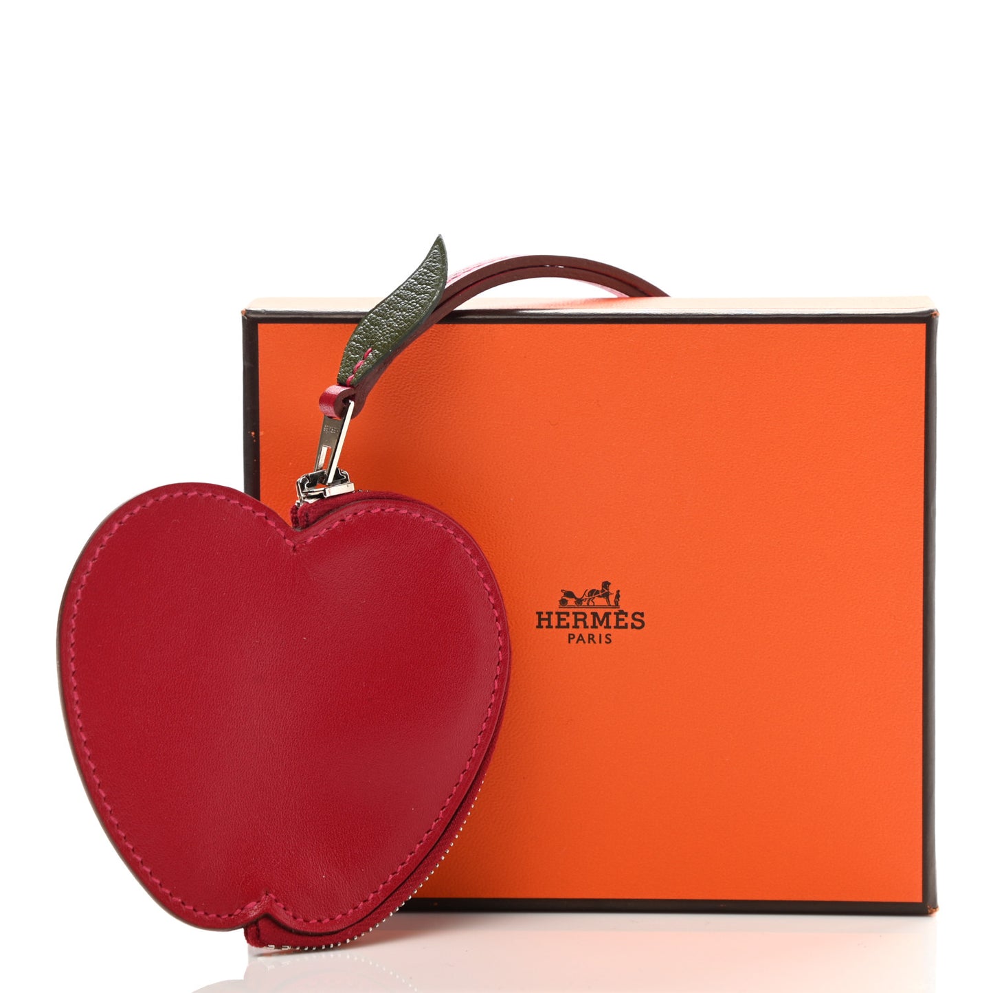 Tadelakt Tutti Frutti Pomme Coin Purse Wristlet Rouge Vif