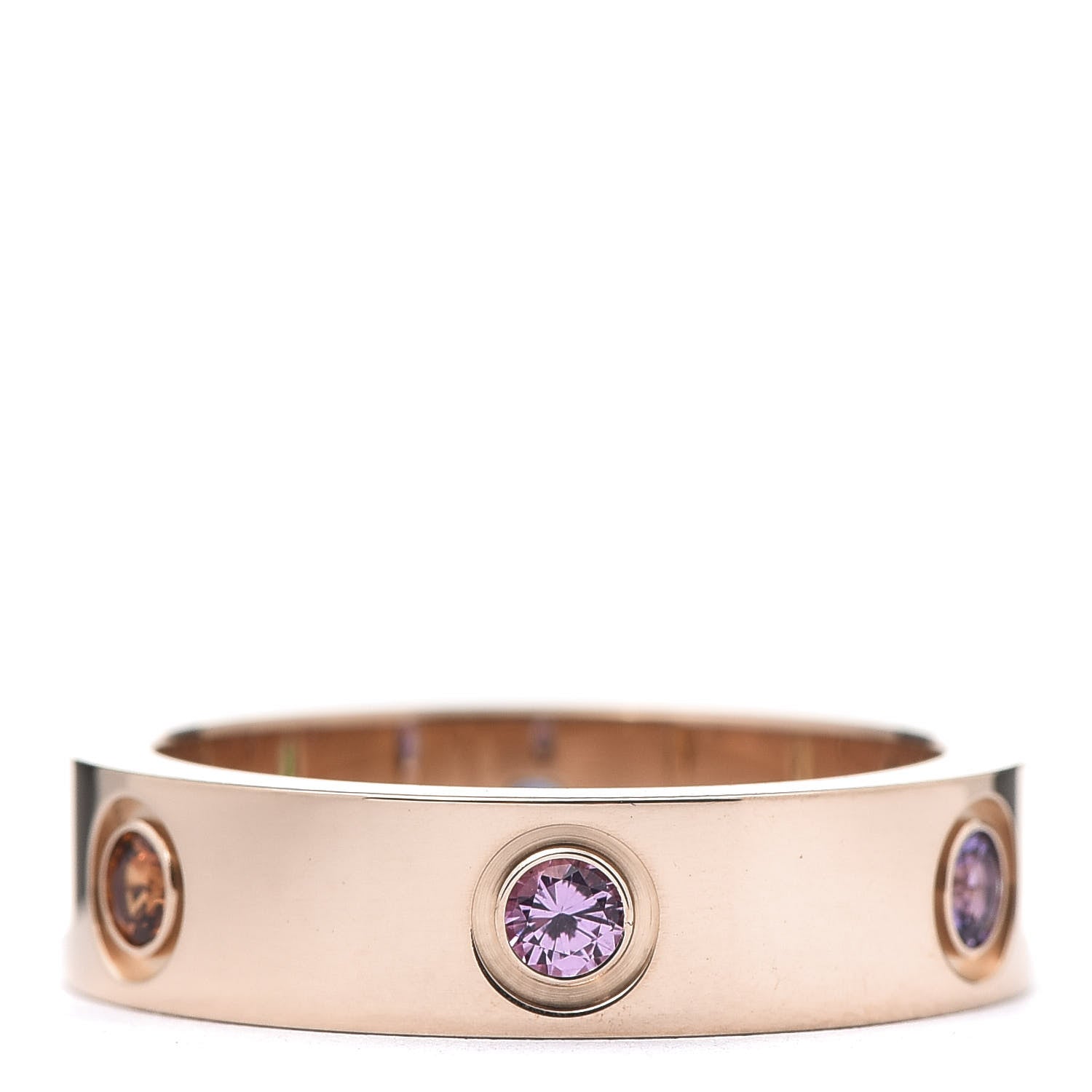 Cartier 18K Pink Gold Sapphire Garnet Amethyst 5.5mm LOVE Ring 57 8 3 of 5