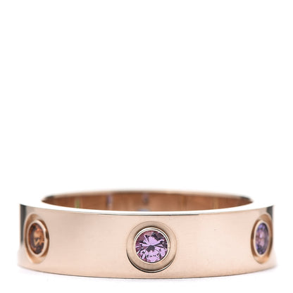 Cartier 18K Pink Gold Sapphire Garnet Amethyst 5.5mm LOVE Ring 57 8 3 of 5