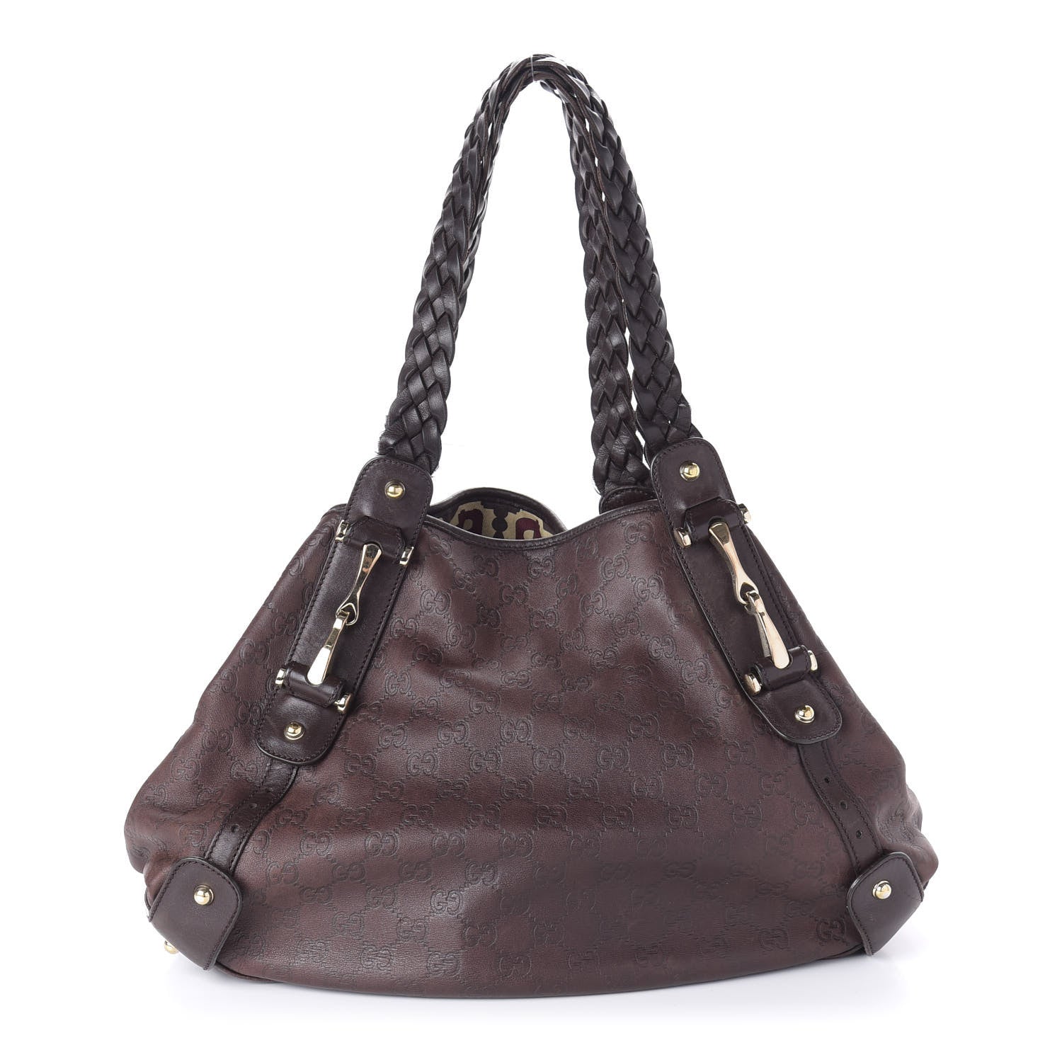 Gucci Guccissima Medium Pelham Shoulder Bag Dark Brown 1 of 12